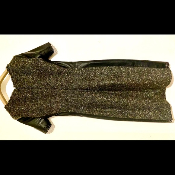EUC Zac Posen PreFall 2011 Leather Tweed Dress, Size 6 - Picture 5 of 14